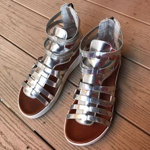 MIA Silver Ankle Laced Sandals